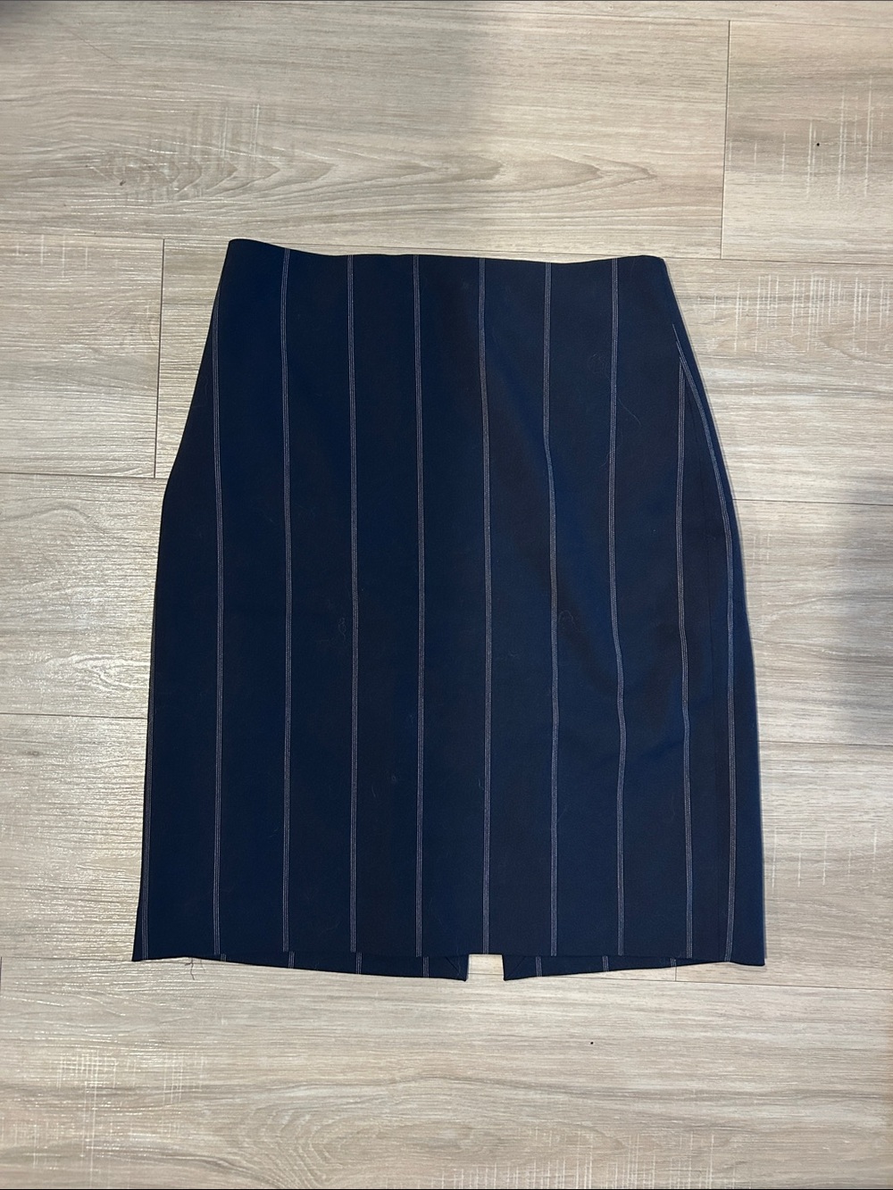 Express Navy Pinstripe Pencil Skirt